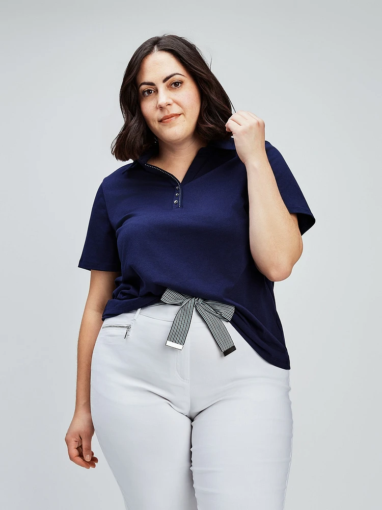 Short-sleeve semi-fitted t-shirt