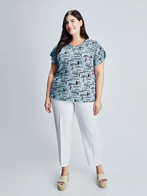 Short-sleeve semi-fitted t-shirt