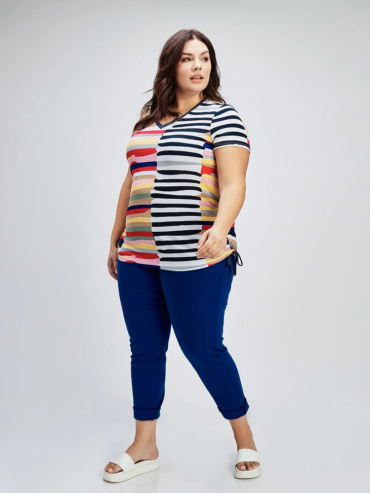 Short-sleeve semi-fitted t-shirt