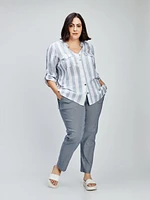 Blouse semi-ajustée à manches 3/4 avec boutons