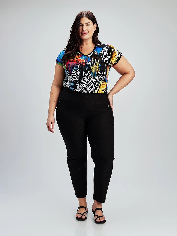 Straight fitted pull-on pant - Petite