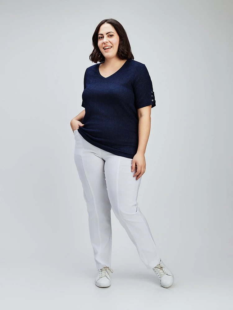 Short-sleeve semi-fitted t-shirt
