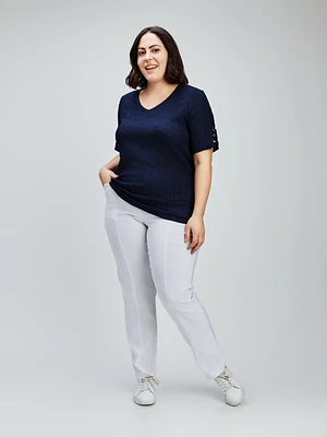 Short-sleeve semi-fitted t-shirt