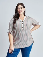 Blouse semi-ajustée à manches 3/4