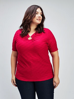 Short-sleeve semi-fitted t-shirt