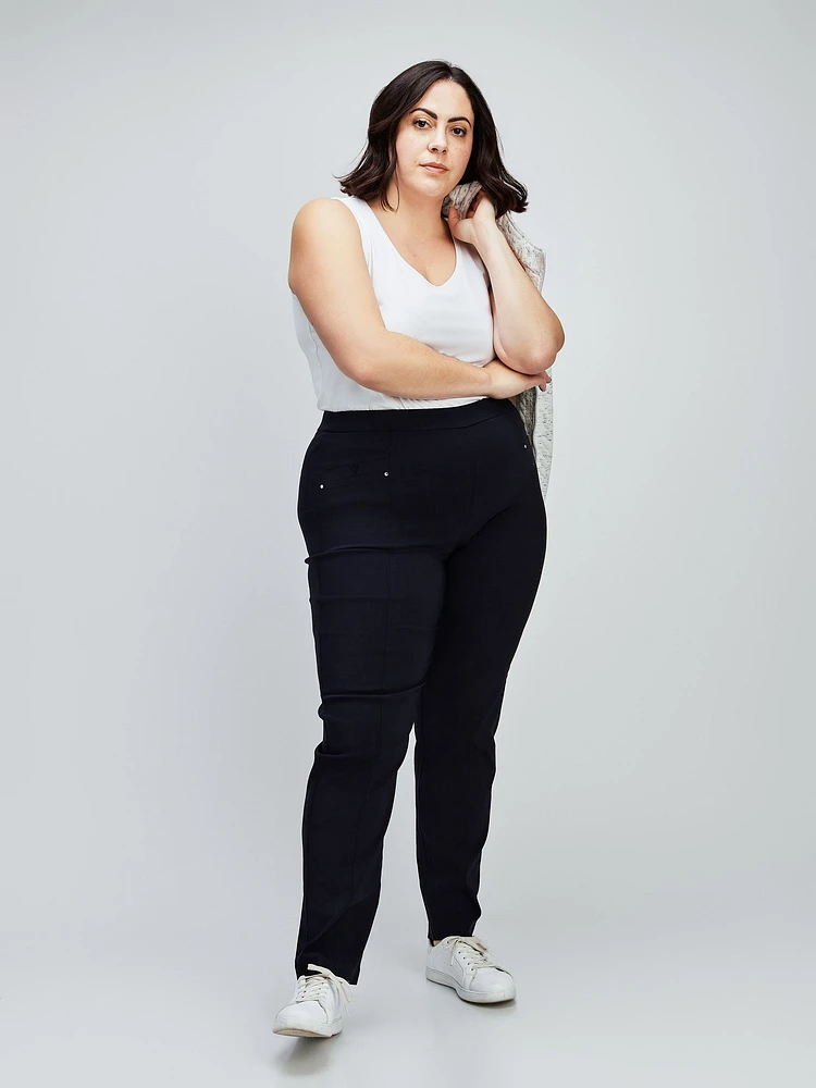 Straight semi-fitted pull-on pant - Petite