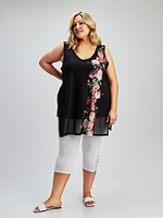 Sleeveless semi-fitted tunic