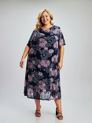 Robe mi-mollet évasée en tricot