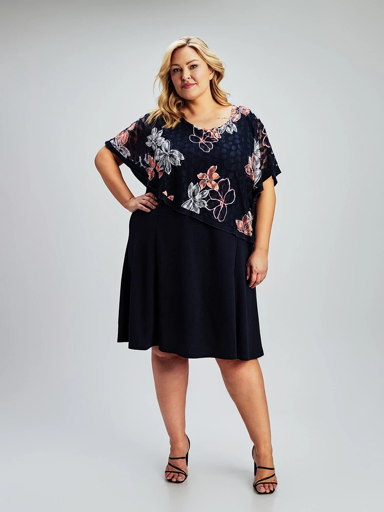 Flared midi knit dress