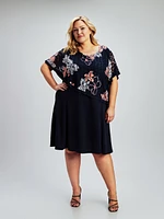 Flared midi knit dress