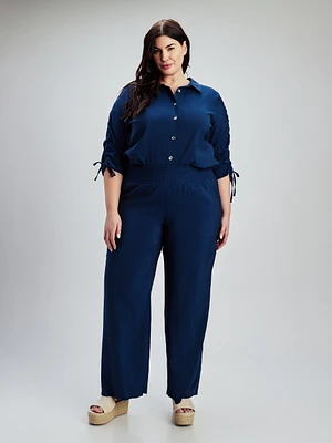 Pantalon décontracté large à enfiler