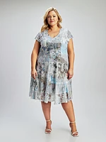 Flared midi knit dress