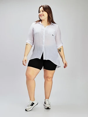 Tunique ample à manches 3/4 avec boutons