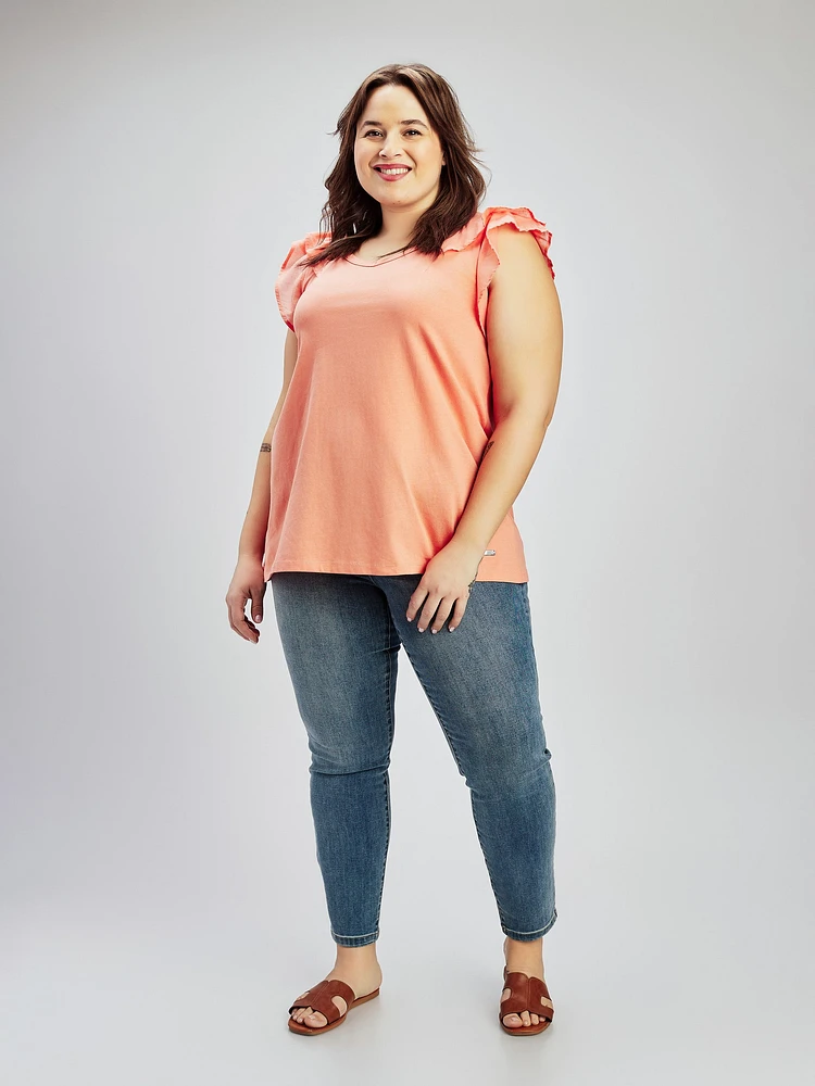 Short-sleeve flared tunic