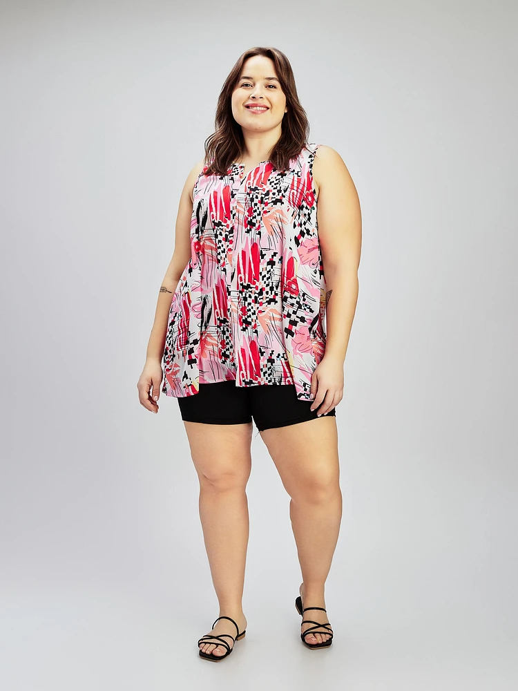 Sleeveless flared tunic