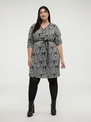 Robe midi ligne A en tricot