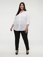 Blouse semi-ajustée à manches 3/4 avec boutons