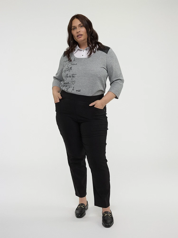 Straight fitted pull-on pant - Petite