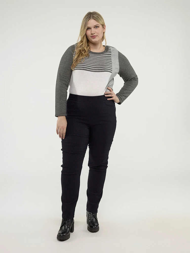 Narrow fitted pull-on pant