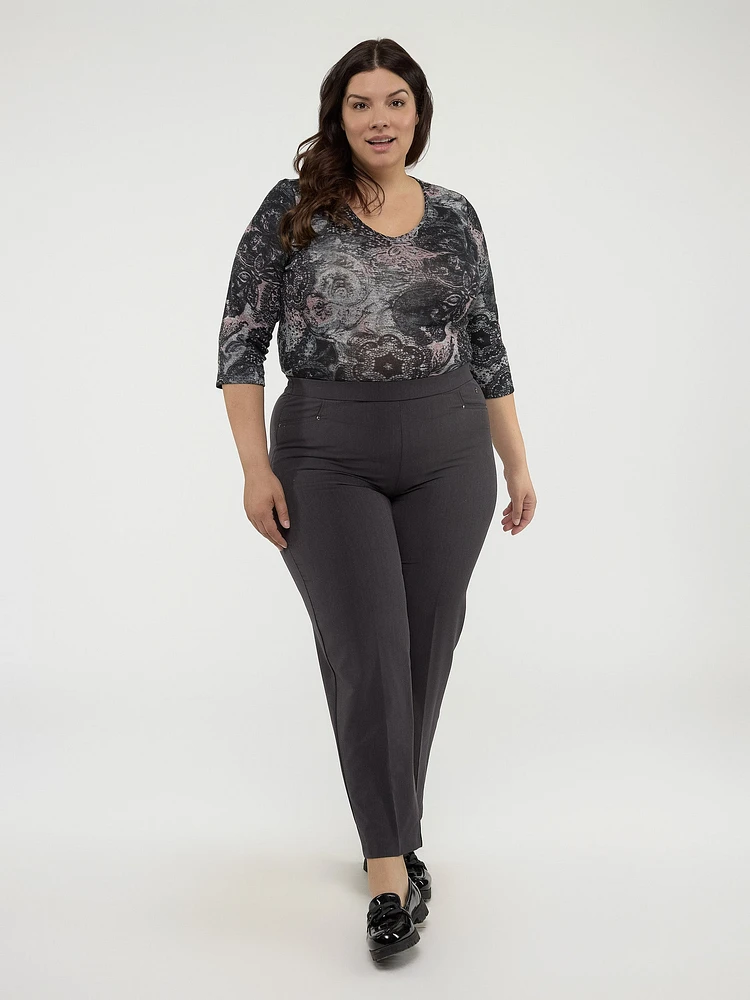 Pantalon habillé droit à enfiler - Petite