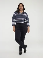Pantalon droit ajusté en tricot à enfiler