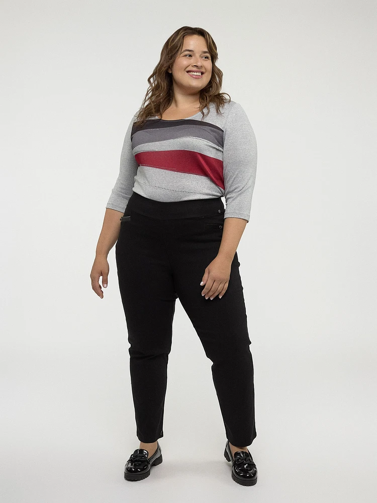 Straight semi-fitted pull-on pant - Petite