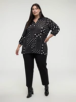 Blouse semi-ajustée à manches 3/4 avec boutons