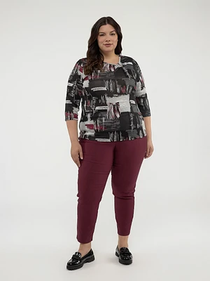 3/4-sleeve semi-fitted t-shirt