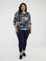 3/4-sleeve semi-fitted t-shirt