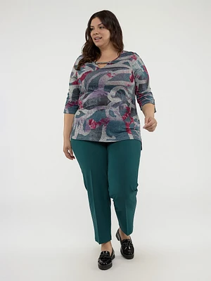 3/4-sleeve semi-fitted tunic