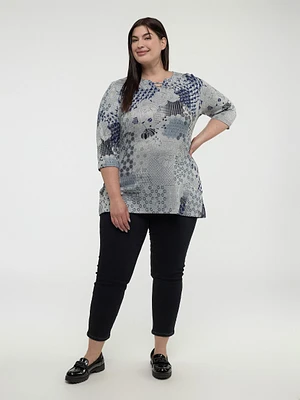 3/4-sleeve semi-fitted tunic