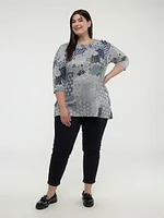 3/4-sleeve semi-fitted tunic