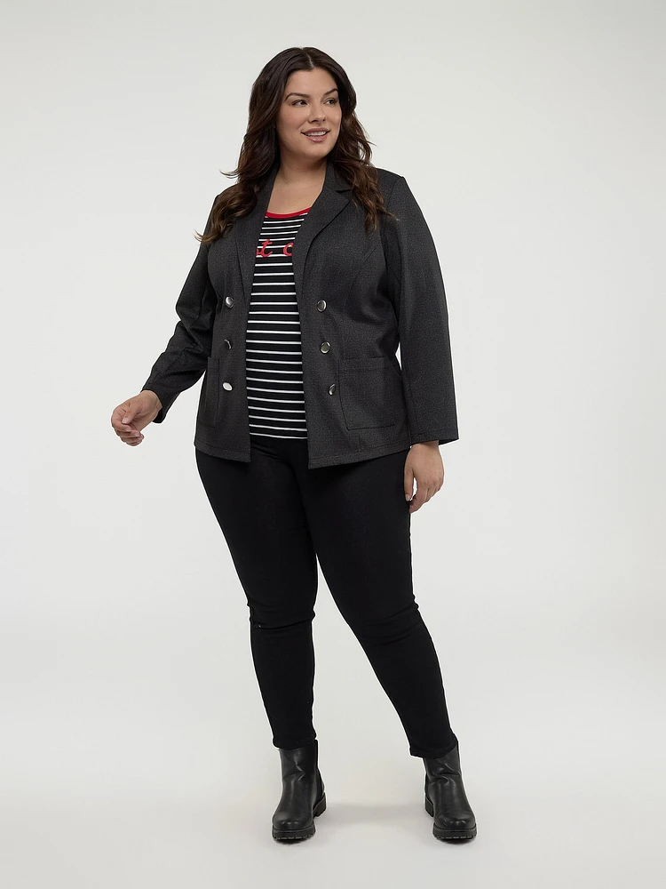 3/4-sleeve semi-fitted t-shirt