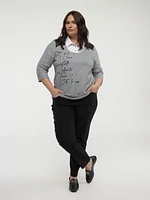 3/4-sleeve semi-fitted fooler tunic