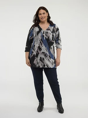 3/4-sleeve semi-fitted tunic
