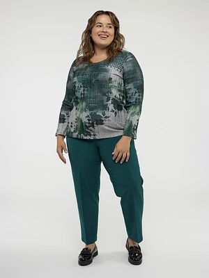 Long-sleeve semi-fitted t-shirt