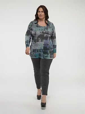 Long-sleeve semi-fitted t-shirt
