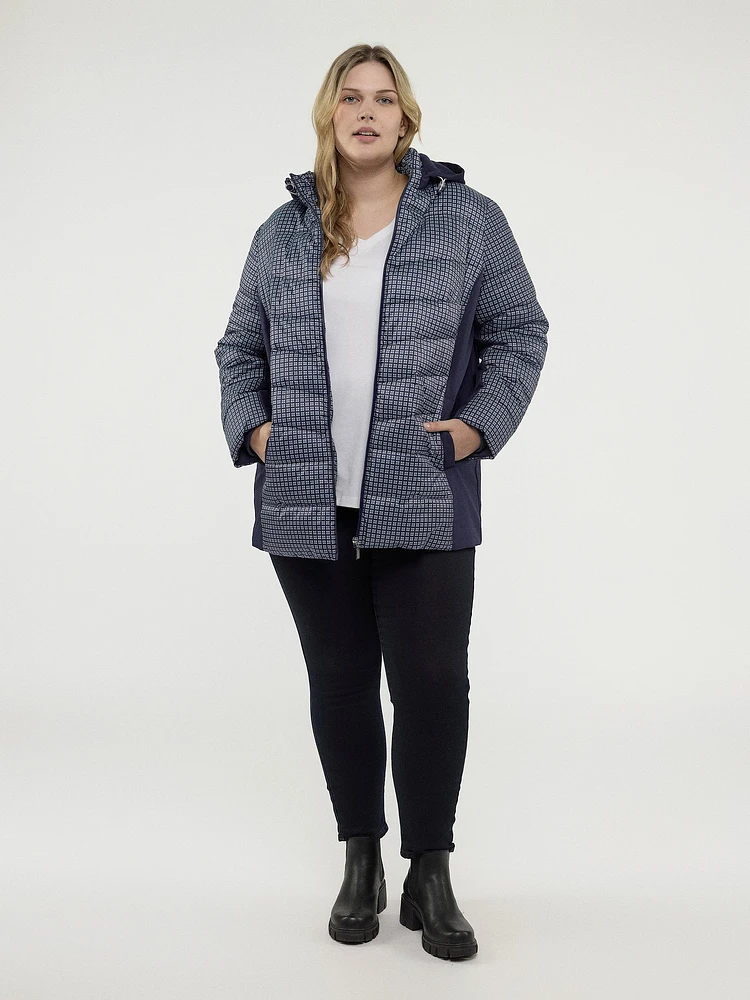 Mid thight semi-fitted soft shell jacket
