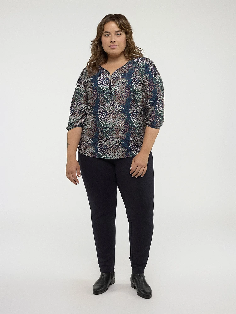 3/4-sleeve semi-fitted t-shirt