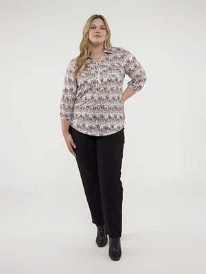 Blouse semi-ajustée à manches 3/4