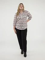 Blouse semi-ajustée à manches 3/4