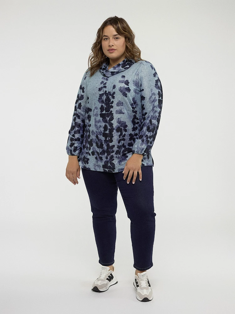 3/4-sleeve semi-fitted tunic