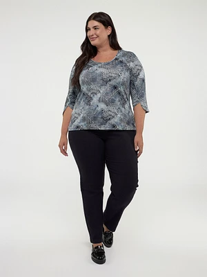 3/4-sleeve semi-fitted t-shirt