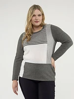 Tunic length pullover sweater
