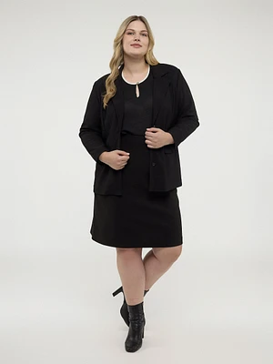 Long-sleeves knit semi-fitted vest