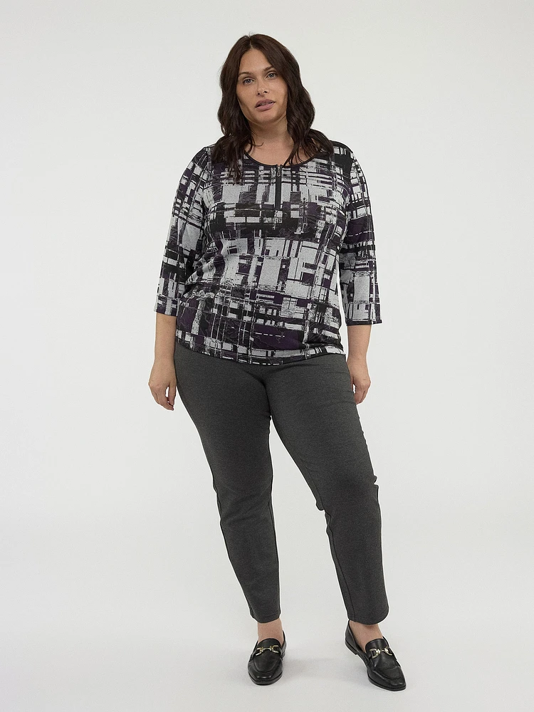 3/4-sleeve semi-fitted t-shirt