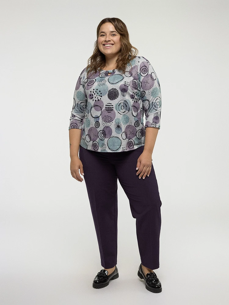 3/4-sleeve semi-fitted t-shirt