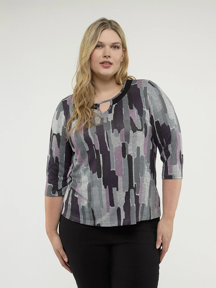 3/4-sleeve semi-fitted t-shirt