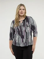 3/4-sleeve semi-fitted t-shirt