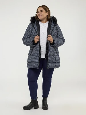 Semi-fitted mid-thigh coat